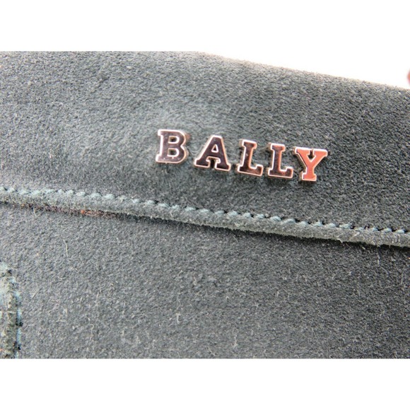 NIB BALLY PEARCE OAK DARK GREEN SUEDE WEB LOGO DRIVING LOAFERS 8.5 D 41.5 ITALY